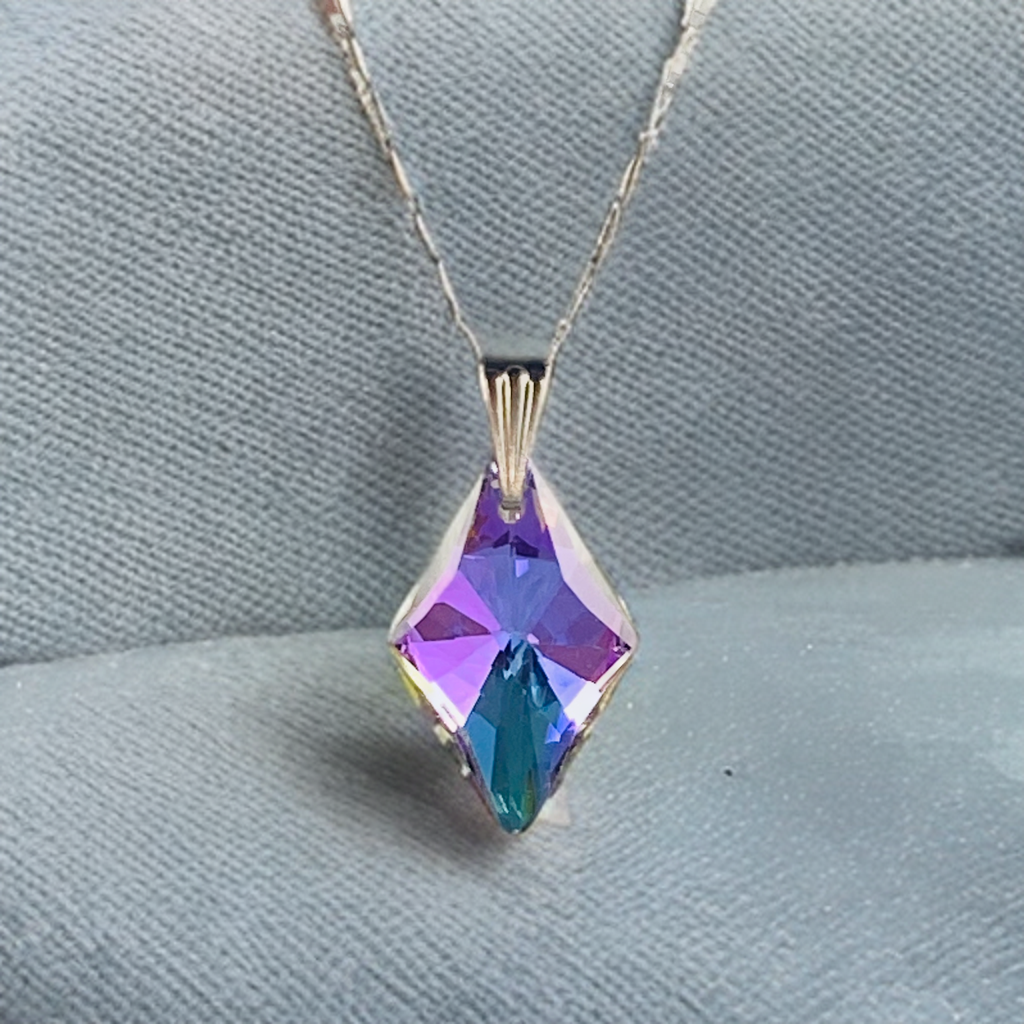 Lilac Diamond Crystal Necklace