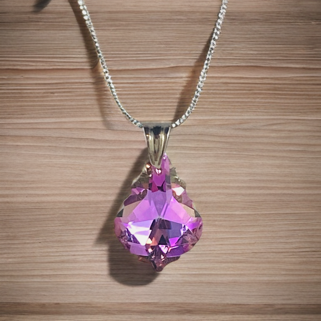 Lilac Baroque Crystal Necklace