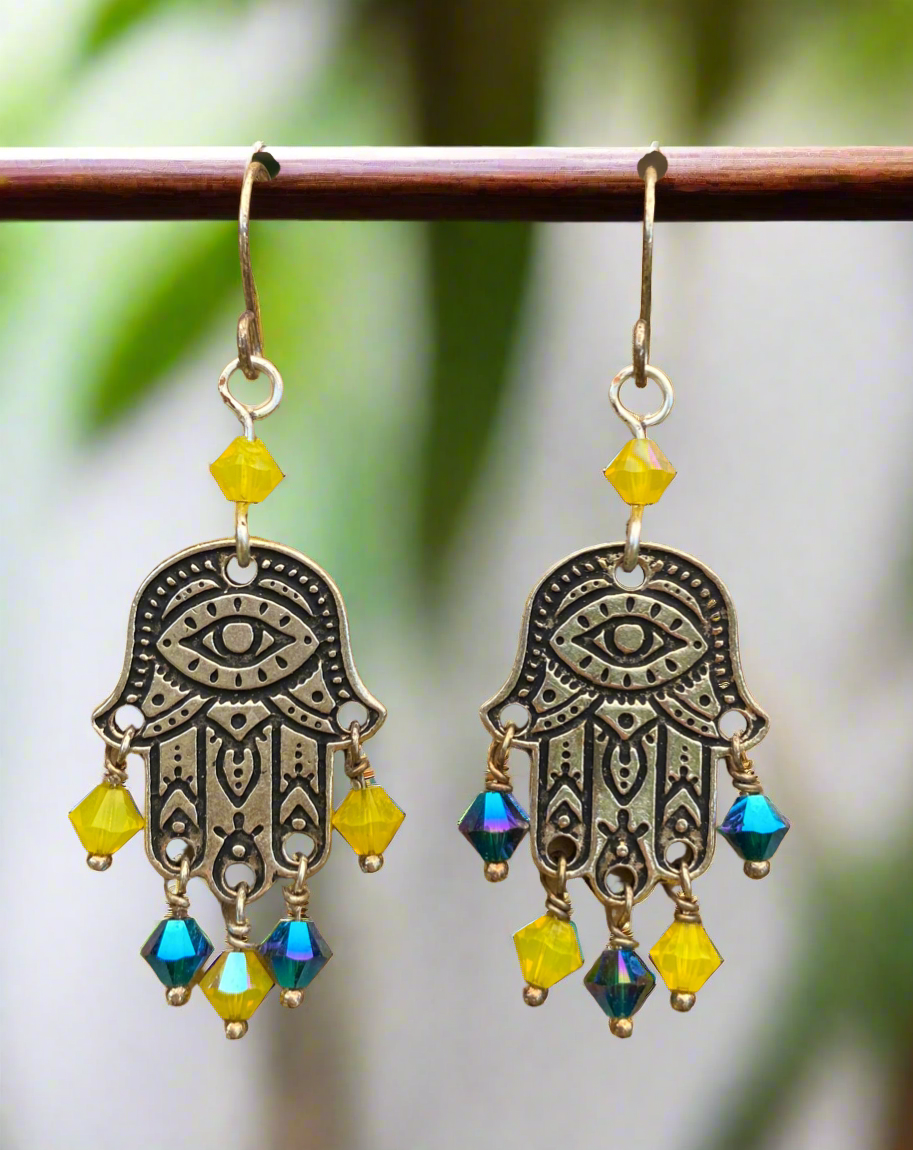 Hamsa hand earrings