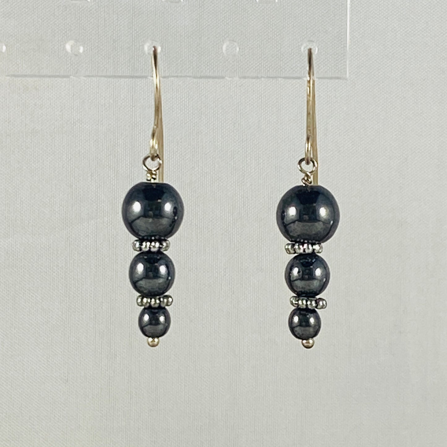 Hematite sphere earrings