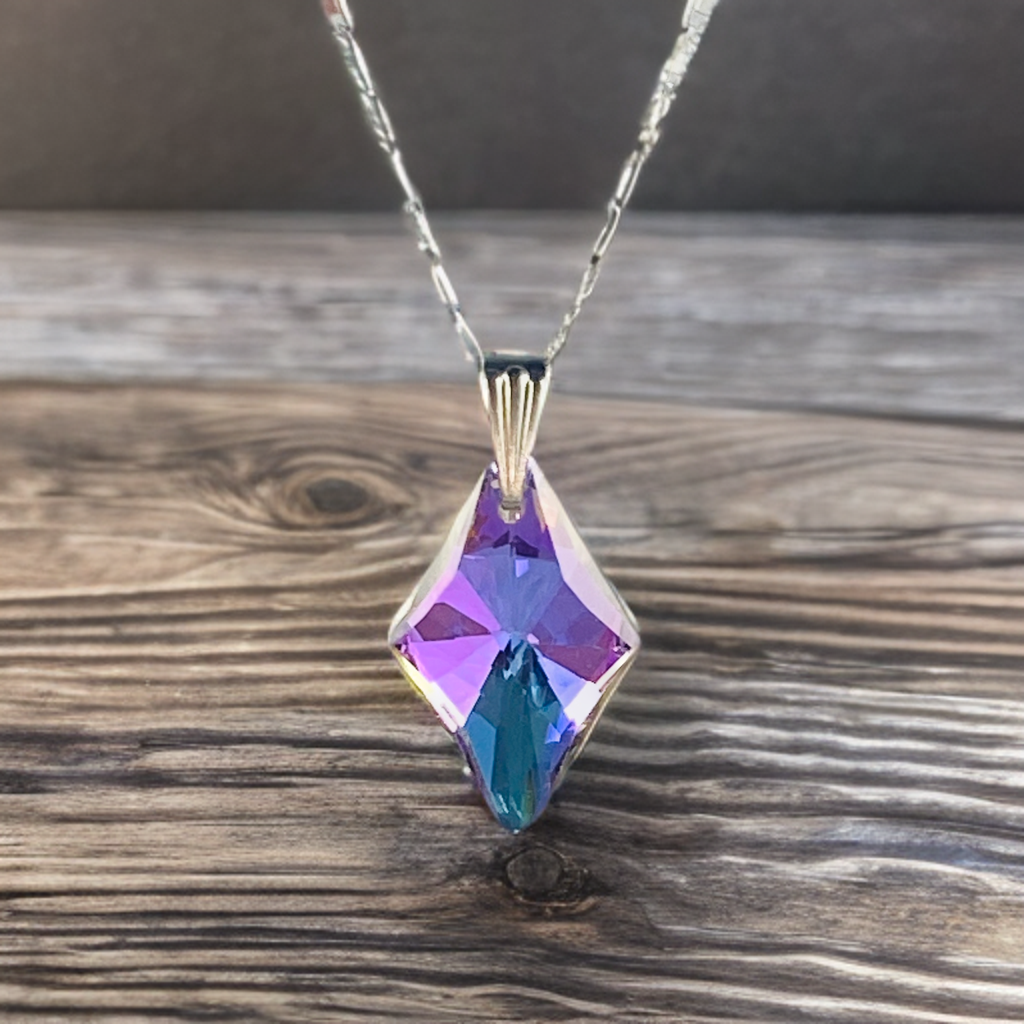 Lilac Diamond Crystal Necklace