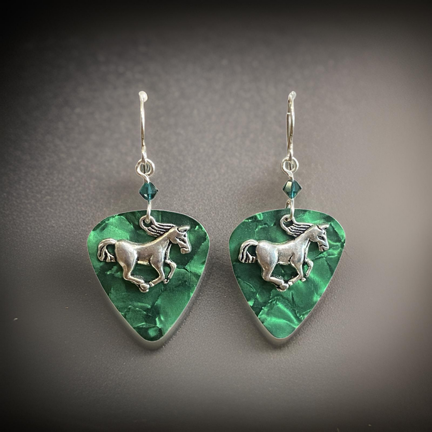 Green Horse Pick Earrings