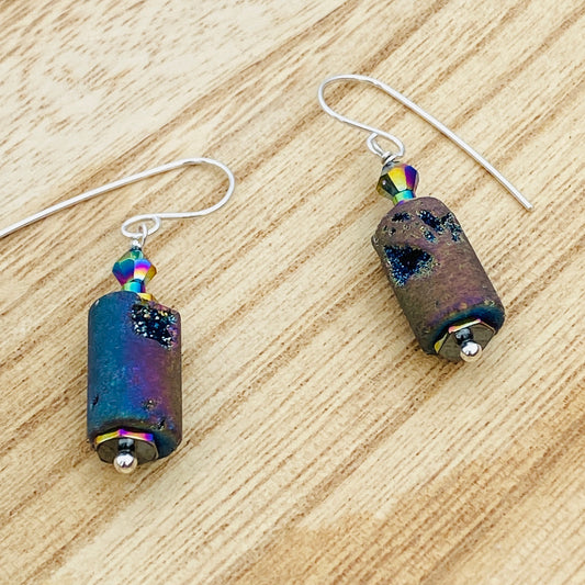 Druzy Barrel Earrings