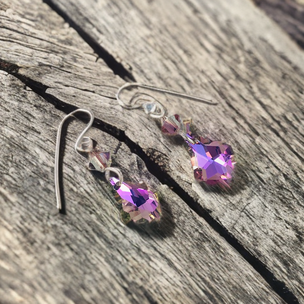 Lilac Baroque Crystal Earrings