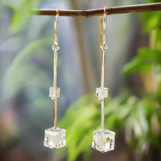 Crystal Cube Earrings