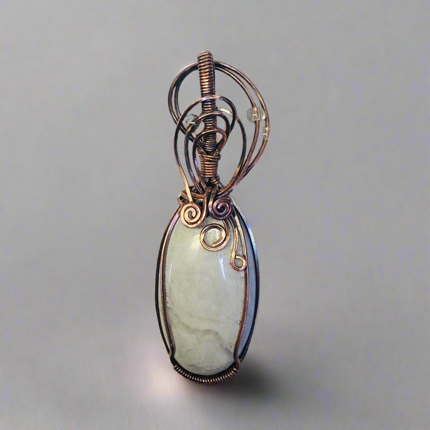 Copper Wire Wrapped White Howlite