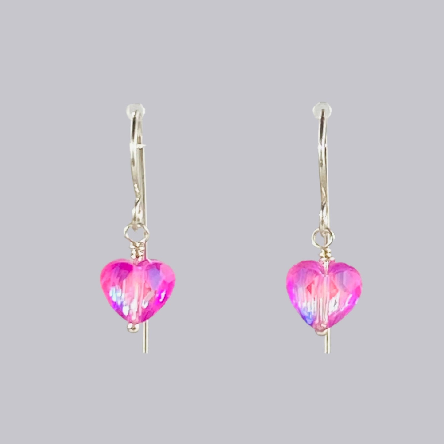 Crystal Cotton Candy Heart Earrings