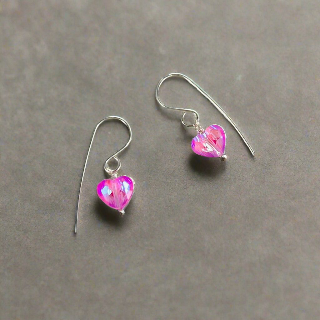 Crystal Cotton Candy Heart Earrings