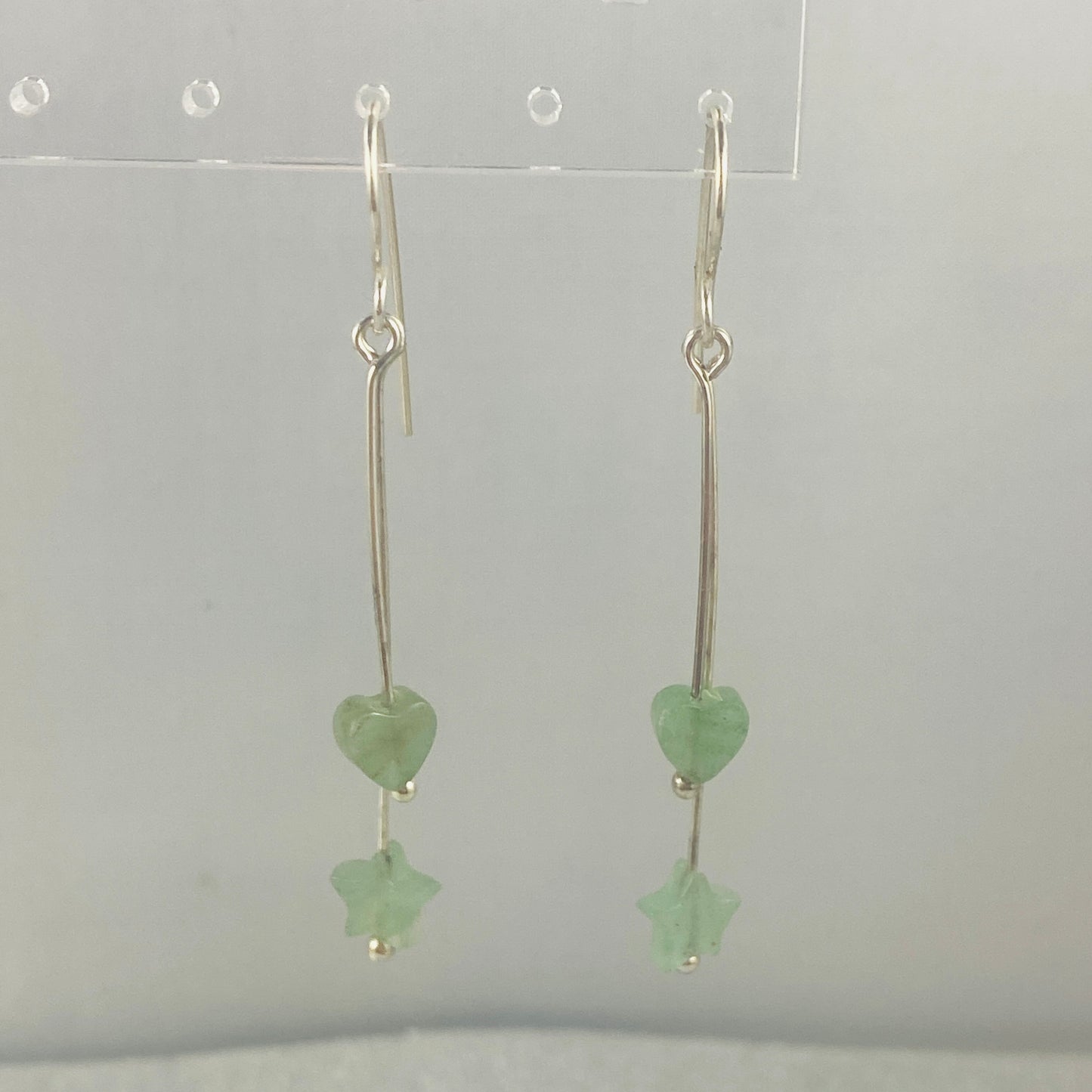 Aventurine Stars and Hearts Earrings