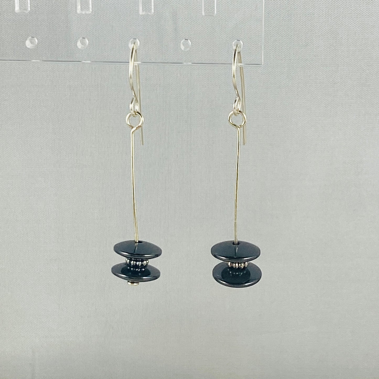 Hematite Disk Earrings