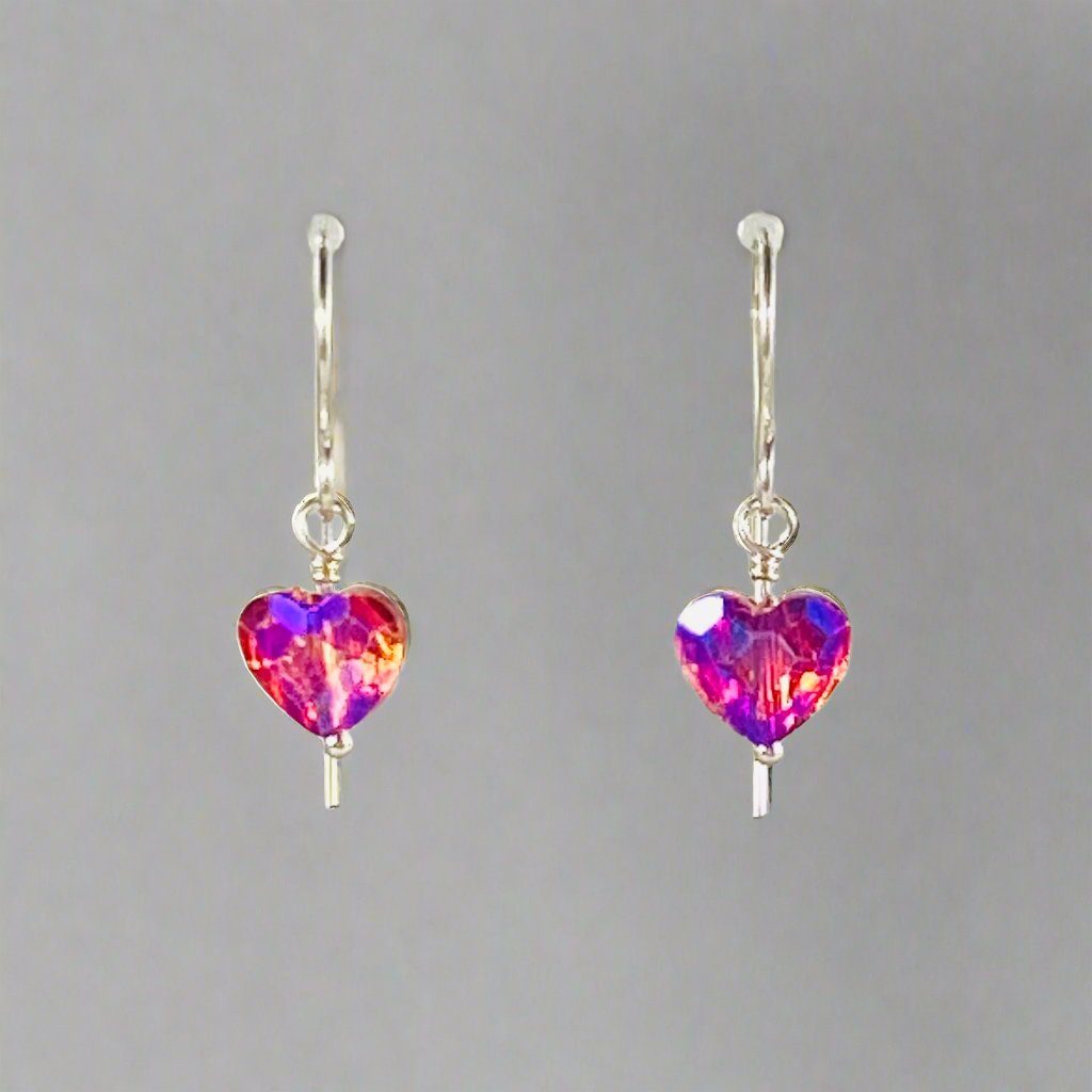 Crystal Candy Apple Heart Earrings