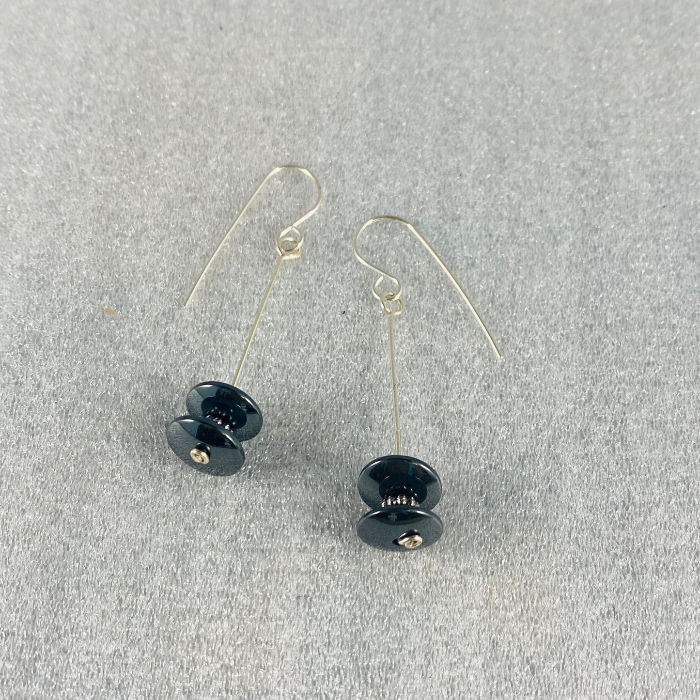 Hematite Disk Earrings