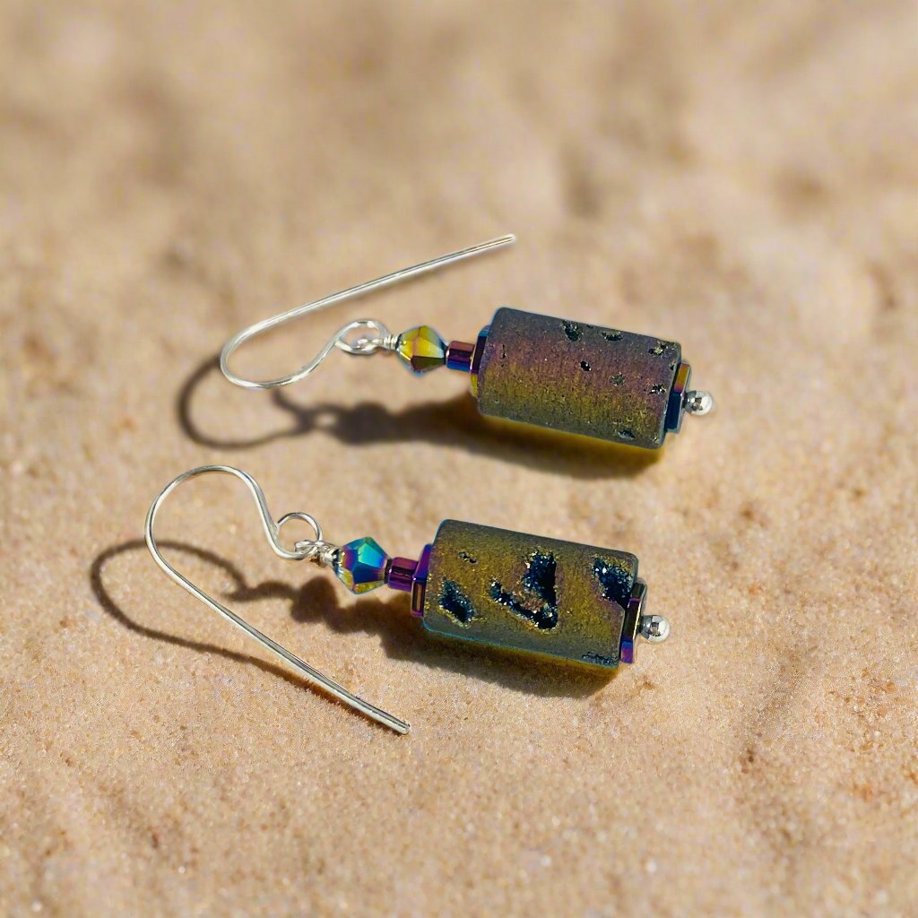 Druzy Barrel Earrings