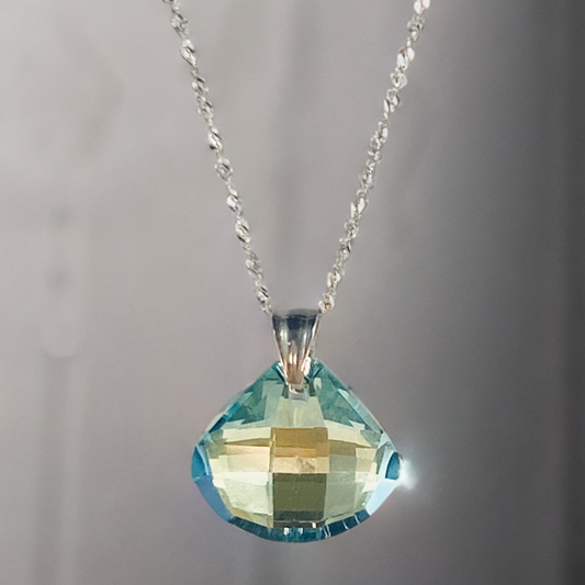 Aqua Crystal Shell Necklace