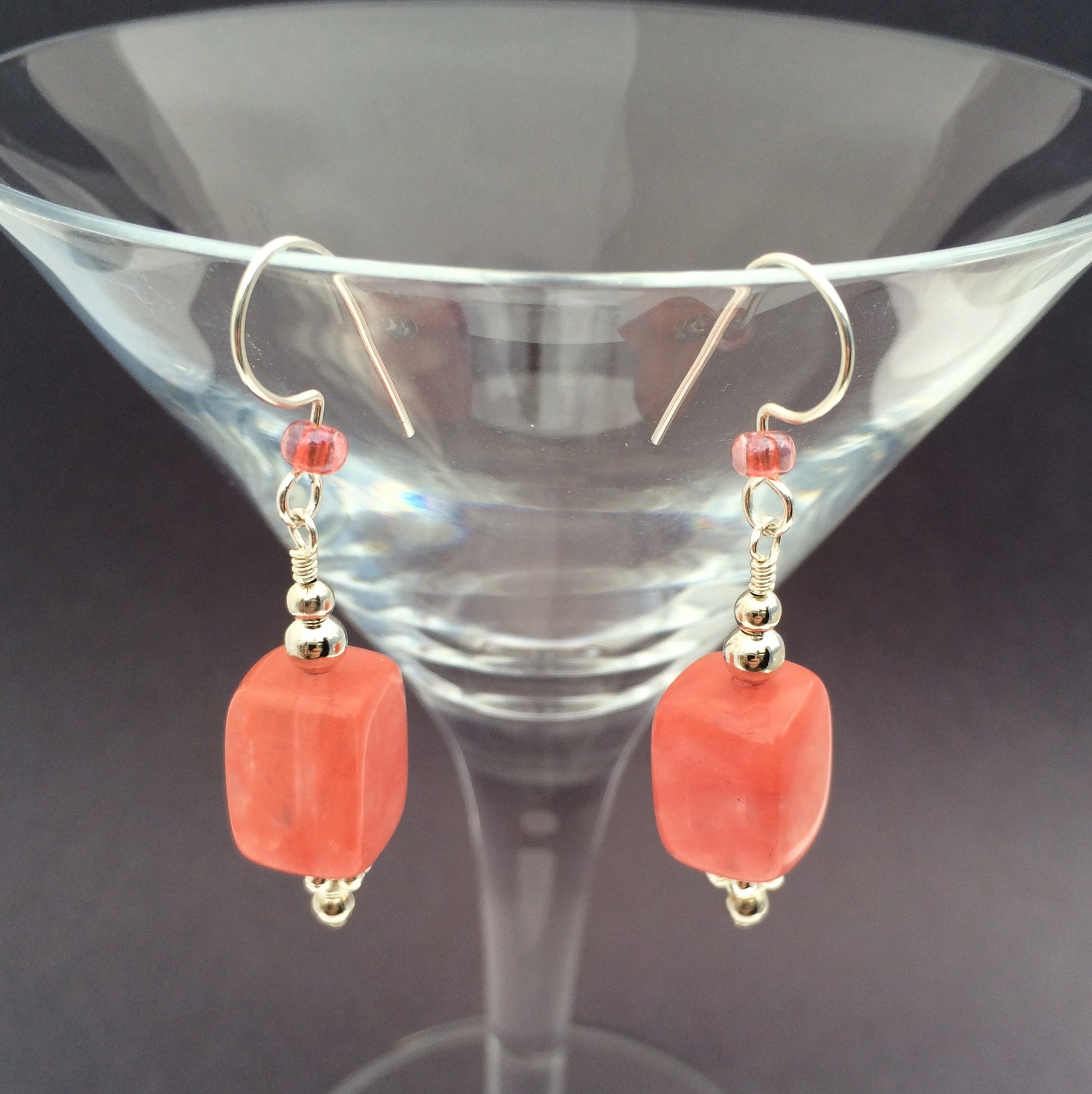 Strawberry Obsidian Earrings - Giulian Lyn