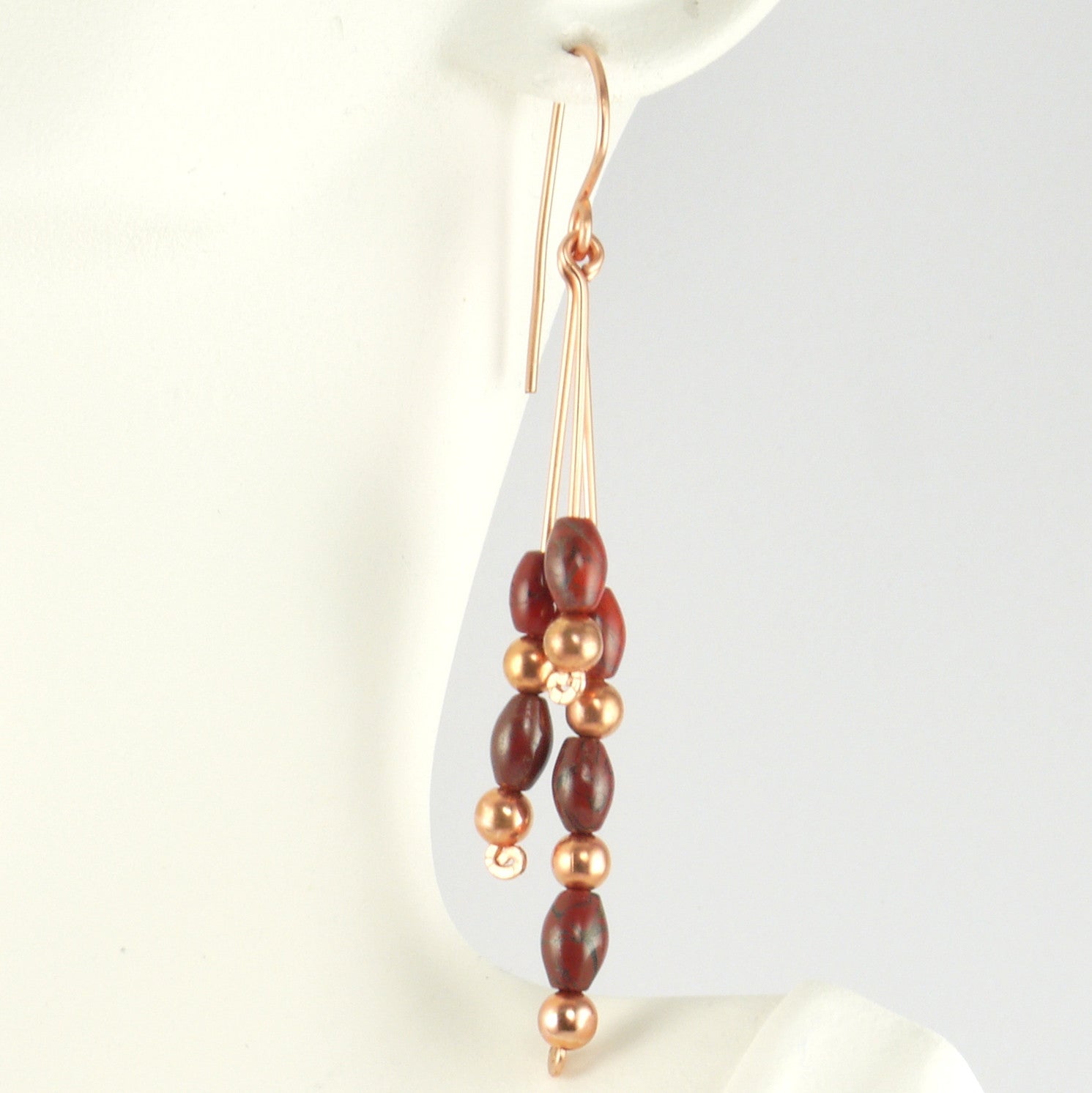 Poppy Jasper and Copper Earrings - Giulian Lyn