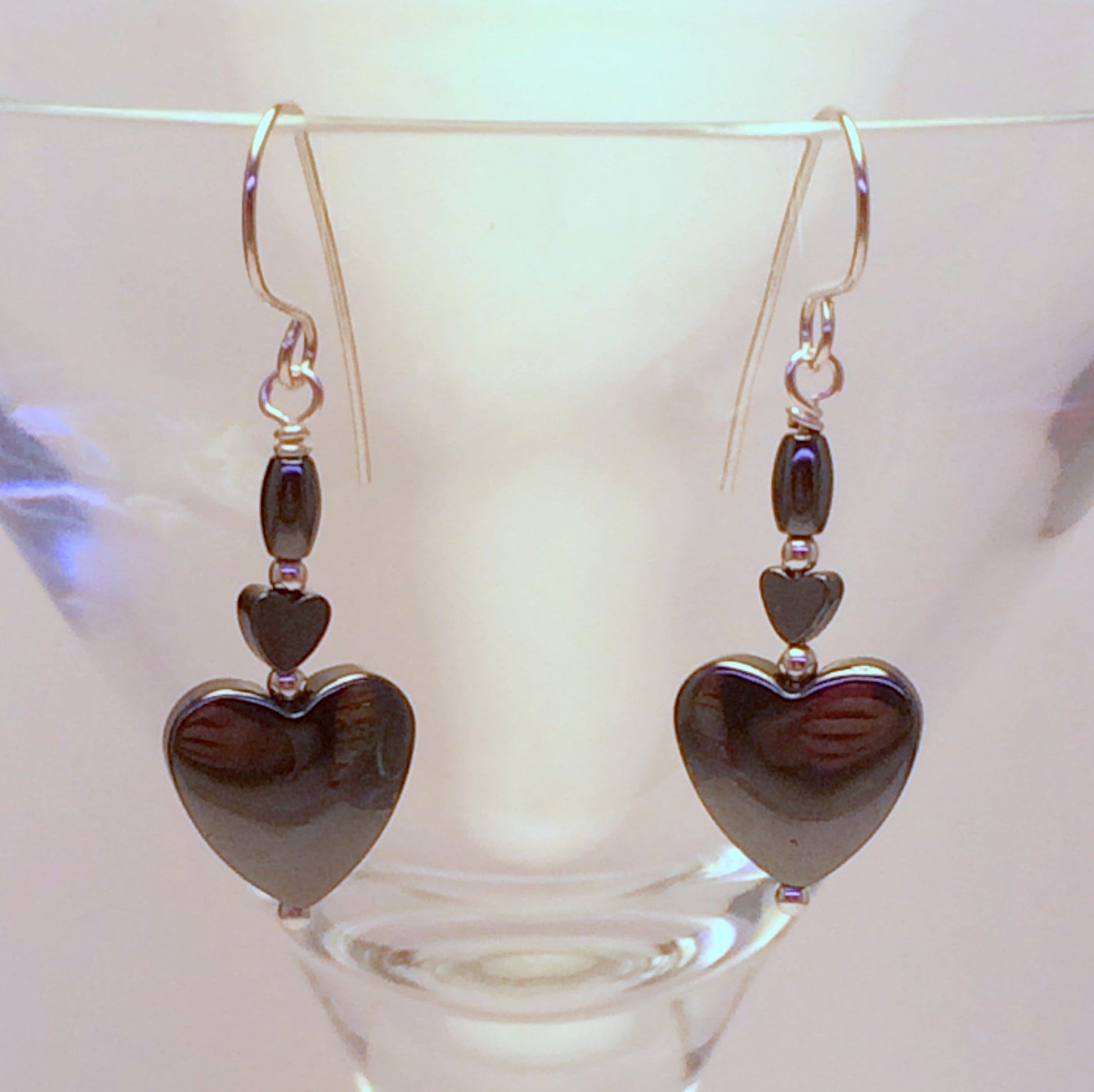 Hematite Heart Earrings - Giulian Lyn