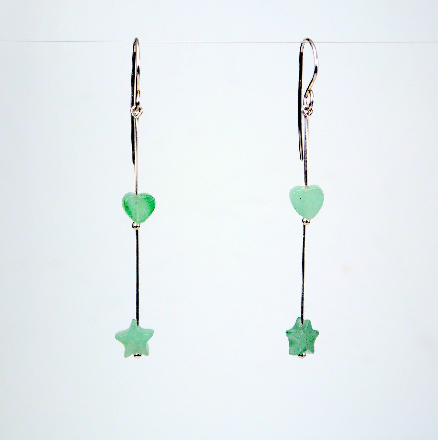 Aventurine Stars and Hearts Earrings - Giulian Lyn